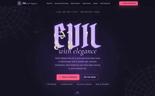 Evil With Elegance website, built by Multitap