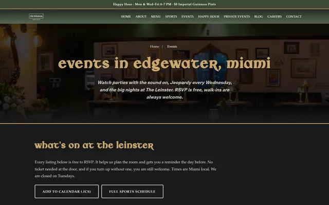 Leinster Events on Autopilot, built by Multitap
